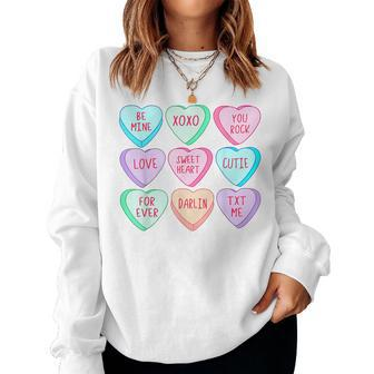 Candy Sweet Hearts Love Valentines Day Girls Women Sweatshirt | Mazezy