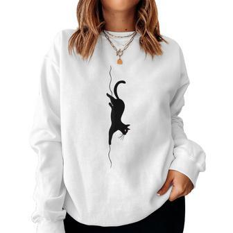 Cat Silhouette For Cat And Animal Lovers Cats Mom And Dad Women Sweatshirt - Monsterry