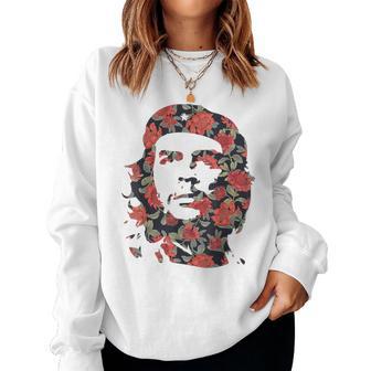 Che Guevara Revolution Cuba Floral Women Sweatshirt - Thegiftio UK