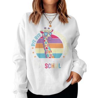 Children's Bye Kindergarten School Enrolment Giraffe Retro School Child Sweatshirt Frauen - Geschenkecke