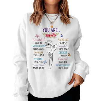 Christian Inspirational Bible Verse You Are Beautiful Women Sweatshirt - Monsterry