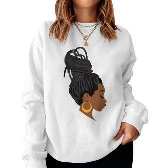 Cool Black Woman With Dreadlocks African American Afro Women Women Sweatshirt | Mazezy