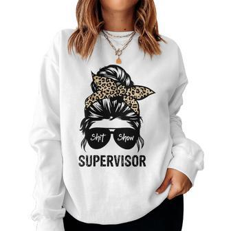 Cool SHIT Show Supervisor Hilarious Vintage For Adults Women Sweatshirt - Monsterry DE