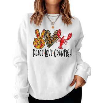 Crawfish Outfit Girl Craw Fish Season Leopard Love Women Sweatshirt - Seseable