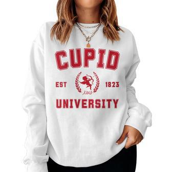 Cupid University College Valentines Day Love Red Women Sweatshirt - Monsterry DE