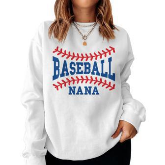 Cute Baseball Nana Laces Little League Grandma Women's Women Sweatshirt - Monsterry