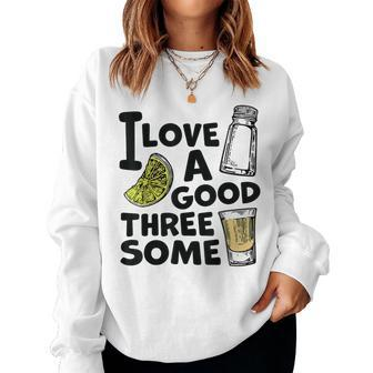 Cute Salt Lime Tequila Threesome Bartender Bar Drink Women Sweatshirt | Mazezy AU