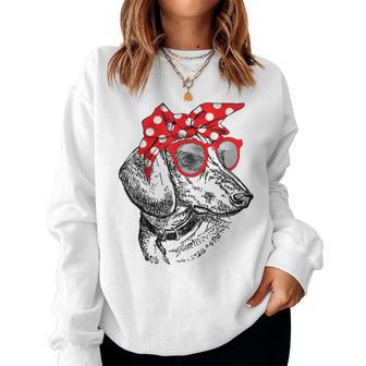 Dachshund Dog Mom Bandana Sunglasses Mother's Day Women Sweatshirt - Thegiftio UK