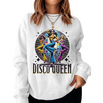 Disco Queen 70'S 80'S Retro Vintage Costume Disco Dance Women Sweatshirt - Monsterry