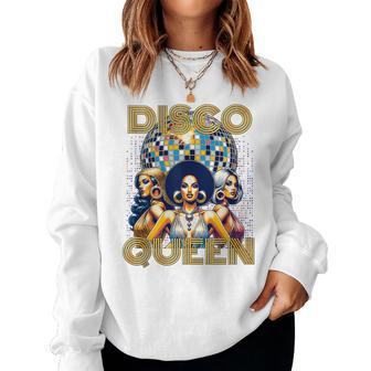 Disco Queen 70'S Retro Vintage Costume Disco Women Sweatshirt - Monsterry
