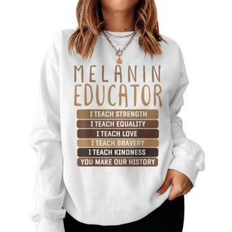 Dope Melanin Teacher Black Teacher Bhm Dope Black Educators Women Sweatshirt - Thegiftio UK