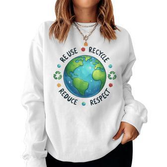 Earth Day Teacher Environment Day Recycle Earth Day Women Sweatshirt - Monsterry DE