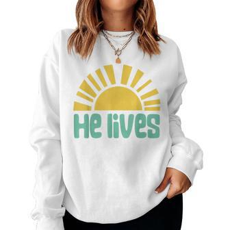 Easter He Lives Christian Family Matching Easter Toddler Women Sweatshirt | Mazezy CA