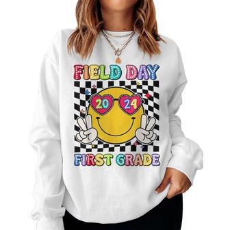 Field Day 2024 First Grade Fun Day Sunglasses Field Trip Women Sweatshirt - Monsterry UK