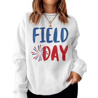 Field Day Red White And Blue Student Teacher Women Sweatshirt - Seseable