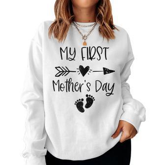 My First Mother's Day For New Mom Pregnancy Announcement Women Sweatshirt | Mazezy UK