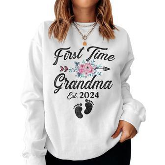 First Time Grandma 2024 Mother's Day Soon To Be Grandma 2024 Women Sweatshirt - Monsterry
