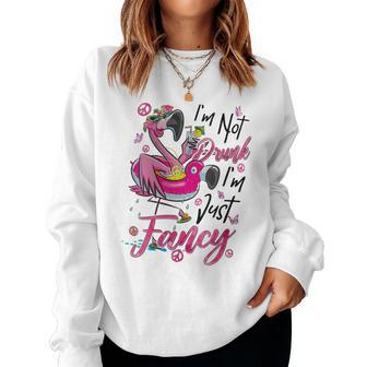 Flamingo I'm Not Drunk I'm Just Fancy Women Sweatshirt - Monsterry