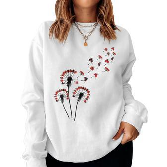 Flower Dandelion Ladybugs For Ladybug Lover Ladybug Women Sweatshirt - Seseable