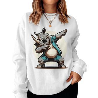 Dabbing Rhinoceros For Rhino Lovers Women Sweatshirt - Thegiftio UK