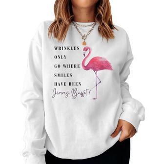 Flamingo Wrinkles Only Go Where Smiles Have Been Women Sweatshirt - Thegiftio UK