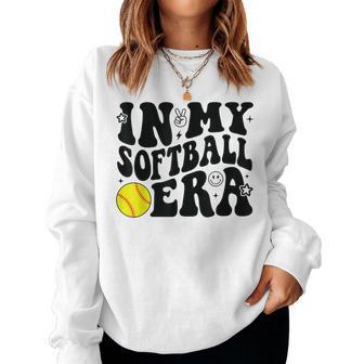 Game Day Retro Groovy SoftballIn My Softball Era Women Sweatshirt - Monsterry AU