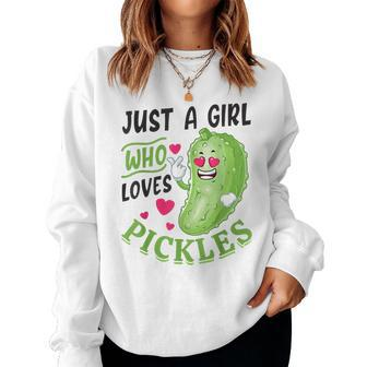 Just A Girl Who Loves Pickles Pickle Lovers Vegan Women Sweatshirt - Thegiftio UK