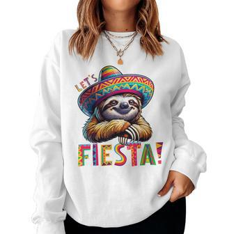 Let's Fiesta Sloth Cinco De Mayo Fiesta Mexican Women Sweatshirt | Mazezy
