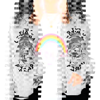 Pride Lgbtqia Screaming Opossum Rainbow Lesbian Gay Women Sweatshirt - Thegiftio UK