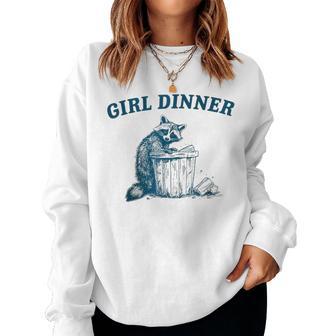 Trash Panda Girl Dinner Raccoon Women Sweatshirt - Monsterry