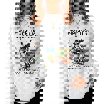 Gardening Because Murder Is Wrong Cat Gardener Lovers Women Sweatshirt - Thegiftio