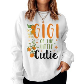 Gigi Little Cutie Baby Shower Orange 1St Birthday Party Women Sweatshirt - Monsterry