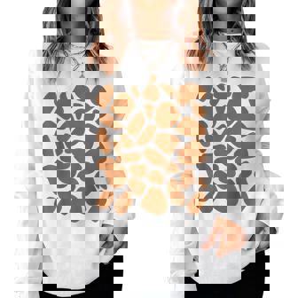 Giraffe Print T Pattern Trick Or Treat Jungle Animals Women Sweatshirt - Thegiftio