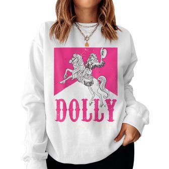 Girl Retro Personalized Dolly Cowgirl First Name Women Sweatshirt - Monsterry AU