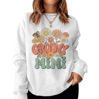 Groovy Mimi Floral Hippie Retro Daisy Flower Mother's Day Women Sweatshirt - Thegiftio UK
