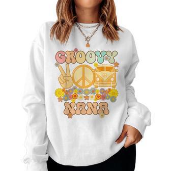 Groovy Nana Retro Matching Family Baby Shower Mother's Day Women Sweatshirt - Monsterry