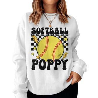 Groovy Softball Poppy Ball Poppy Pride Women Sweatshirt - Monsterry AU