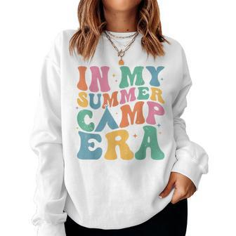 Groovy In My Summer Camp Era Retro Summer Camper Women Women Sweatshirt - Seseable
