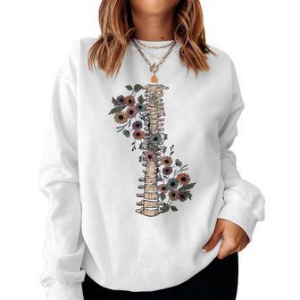 Grow Through It Floral Spine Mental Health Awareness On Back Women Sweatshirt - Monsterry UK