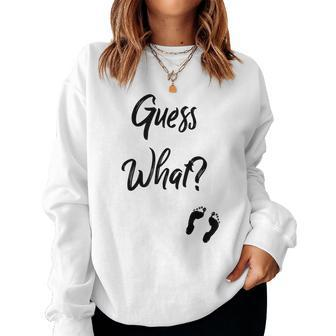 Guess What New Baby Mom Dad Couple Announcement T Women Sweatshirt - Monsterry DE