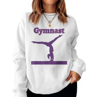 Gymnastics Girl Balance Beam Pink Purple Pastel Women Sweatshirt - Monsterry UK