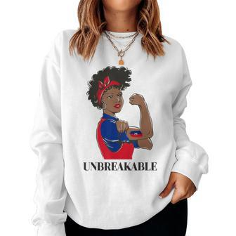 Haiti Haitian Flag Day Proud Ayiti Woman Unbreakable Women Sweatshirt - Thegiftio UK