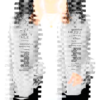 Hamlet Teatro De Literatura Clásica Libro Para Amante Cuello Sudadera Mujer - Regaloses