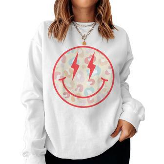 Happy Face Floral Preppy Aesthetic Smile Face Women Sweatshirt - Monsterry CA