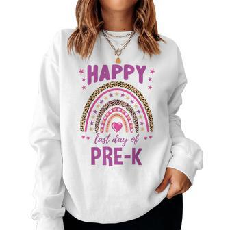 Happy Last Day Of Pre-K Leopard Rainbow Women Sweatshirt - Monsterry
