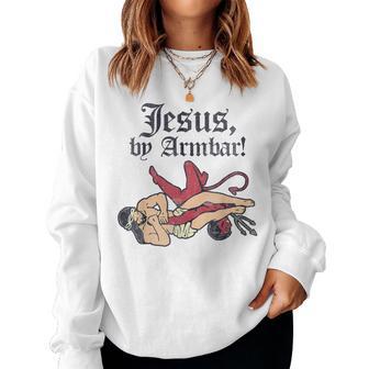 Jesus By Armbar Satan God Christian Faith Women Sweatshirt - Monsterry