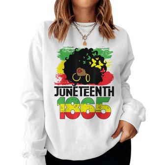 Junenth Is My Independence Day Black Freedom 1865 Women Sweatshirt - Seseable