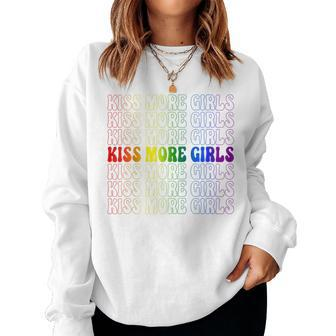 Kiss More Girls Gay Lesbian Pride Lgbt Lovers Feminist Women Sweatshirt - Monsterry UK