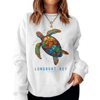 Longboat Key Fl Florida Souvenir Vintage Tribal Sea Turtle Women Sweatshirt - Monsterry UK