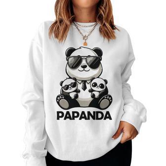 Lustige Geschenkeidee Papa Dadatertagater Panda Papanda Sweatshirt Frauen - Geschenkecke